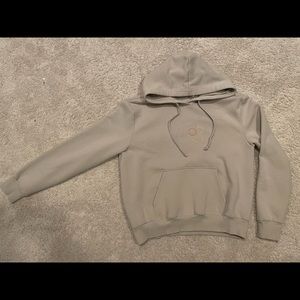Beige Embroidered Hoodie